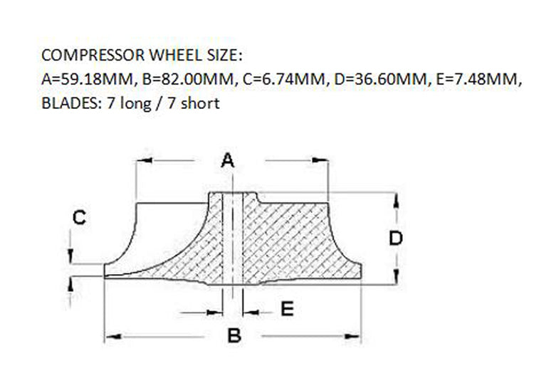 Turbocharger turbo compressor wheel GT3782VA for Ford Powerstroke 6.0